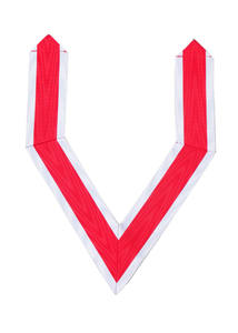 Collier maçonnique vintage de haute qualité, de forme rectangulaire, avec ruban rouge et blanc - Product Image 2