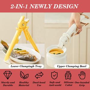 Klip pengukus Bakeware dapur, tahan suhu tinggi dua-dalam-satu antiselip anti-pengaturan skala, klip sendok kursi panci - Product Image 2