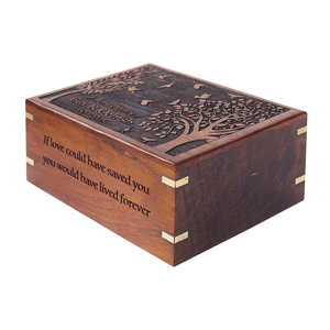 Boîte d'urne en bois personnalisée pour cendres humaines Urne de crémation Souvenirs commémoratifs pour cendres adultes avec conception d'arbre de vie - Product Image 5