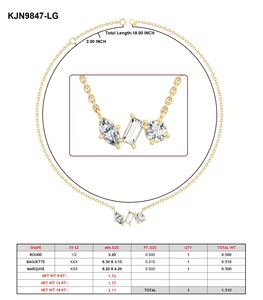 1.50Ct Baguette Marquise collar con colgante de moissanita redondo para mujeres Valor impresionante en plata esterlina Hecho a mano en los EE. UU. - Product Image 6