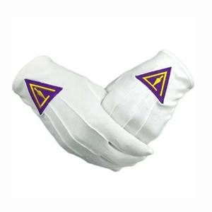Masonic <b>White</b> Soft Cotton Gloves With Square Compass Gloves Masonic <b>Top</b> Quality 100 Organic Cotton Masonic Gloves - Product Image 1