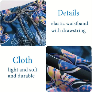 <b>Men's</b> Eco-Friendly Cotton High Waist Casual <b>Shorts</b> with <b>Short</b> Print Solid Drawstring - Product Image 4