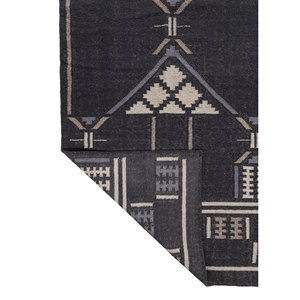 พรมขนสัตว์ลายเรียบสีเทาและสีดำแบบเบดูอิน ลายเรขาคณิตสำหรับตกแต่งบ้าน-SDWL-905 - Product Image 5