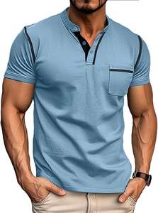Haute qualité hommes décontracté 100% coton T-Shirt séchage rapide solide motif Logo imprimé 220 grammes Jersey vierge compressé en gros - Product Image 2