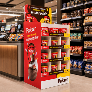 Rak Promosi Supermarket untuk Cokelat dan Saus <span class=keywords><strong>Dessert</strong></span>, Terbuat dari Karton Kompartemen Ramah Lingkungan yang Dapat Didaur Ulang - Product Image 2