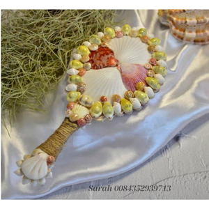 <b>MAKEUP</b> MIRROR FROM VIETNAM: UNIQUE HANDMADE SEASHELL HAND MIRROR, PORTABLE <b>VANITY</b>, NATURAL SEASHELL. - Product Image 1