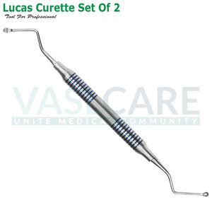 Juego Lucas de 2-PCS Curetas de hueso dental manuales Instrumentos quirúrgicos dentados por Vaslcare - Product Image 2