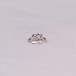 แหวนเพชรสำหรับผู้หญิงแหวนหมั้นเพชรที่ปลูกในห้องทดลองสีขาว4.5บริสุทธิ์สำหรับผู้หญิง - Product Image 3