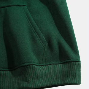 เสื้อฮู้ดดี้สีเขียวป่าทรงโอเวอร์ไซส์สำหรับผู้ชาย สไตล์สตรีทแวร์ มีกระเป๋าจิงโจ้ ผ้าคอตตอนหนานุ่ม สวมใส่สบาย - Product Image 6
