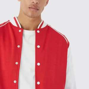 Chaqueta Universitaria de Invierno con Cuello Alto y Parches de Lana, Diseño Personalizado, Estilo Clásico de Béisbol para Hombre, Venta al por Mayor - Product Image 6