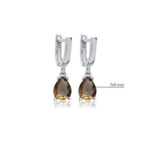 7x9 mm Pear Shape Sultanite Stone <b>Dangle</b> <b>Earring</b> 925 Sterling Silver Wholesale <b>Fine</b> Jewelry Turkish - Product Image 2