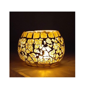 Bonne qualité rétro romantique mosaïque fête de mariage décoration de la maison multi couleurs bougeoir en verre pour la décoration intérieure - Product Image 4