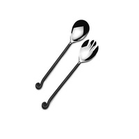 Ensemble de couverts de service à salade personnalisés avec pour la maison Ensemble de couverts de service de dîner en acier inoxydable avec antiquité noire pour la maison