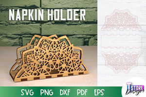 Divers modèles décoratifs du support de découpe laser de serviette, support en bois de bureau - Product Image 5