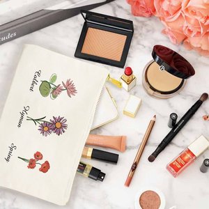 Bolsa de Maquillaje de Lona Personalizada con Flor de Nacimiento, Gran Capacidad, con Cierre de Cremallera, Regalo para el Día de la Madre o Cumpleaños para Mamá o Abuela - Product Image 5