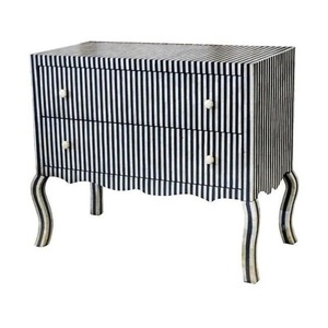 Mesita de noche con incrustaciones de hueso pulido de la mejor calidad, diseño Floral, cajón moderno hecho a mano, dormitorio, comedor, sala de estar HA - Product Image 6