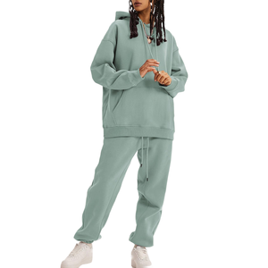 Chándales de Mujer al por Mayor, Personalizados, Modernos, de Alta Calidad, con Hombros Caídos, Estilo Urbano, Holgados, de Felpa Gruesa - Product Image 1