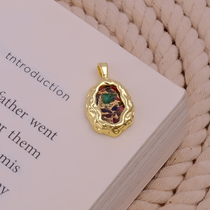 สร้อยคอชุบทองรูปไข่พร้อมจี้อัญมณีหยกป้องกันการเสื่อมเสียสำหรับจี้แฟชั่นและการทำเครื่องประดับสำหรับงานปาร์ตี้และของขวัญ - Product Image 3