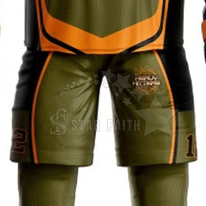 Conjunto de uniforme de hockey sobre hielo personalizado 100% poliéster transpirable ligero de alta calidad tela personalizada Jersey pantalones equipo Kit - Product Image 5