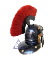 Armure de Chevalier Médiéval, Casque de Centurion Romain Portable avec Plume Rouge, Armure Historique pour Décoration Intérieure, Artisanat Métallique