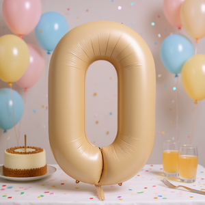 Globo de Fiesta con Número Caramelo N0 de 100 cm, Bolsa de 12 Unidades - Product Image 3