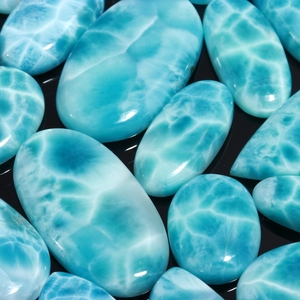 Super Top Caribbean Larimar Cabochon <span class=keywords><strong>Gemstone</strong></span> 100% Natural Nice Pattern - Product Image 2