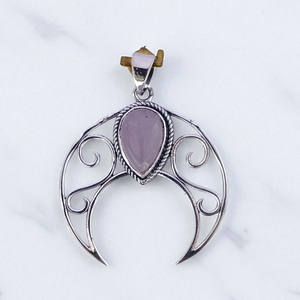 Elegante colgante de piedras preciosas en plata de ley 925 y joyería de plata de ley - Product Image 2