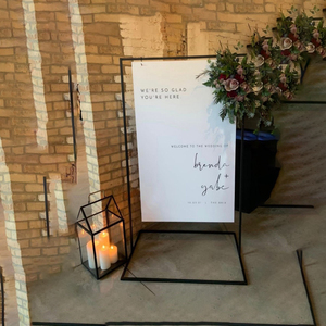 Gold Color Metal Welcome <b>Stand</b> for Wedding Event Decor Durable Iron Frame Sign Holder Party <b>Easel</b> Display Customized Bulk Sale - Product Image 4