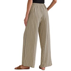 Pantalons décontractés taille haute à rayures rouges, anti-plis, personnalisables, taille US, respirants, écologiques, coupe ample, été, vente en gros - Product Image 2