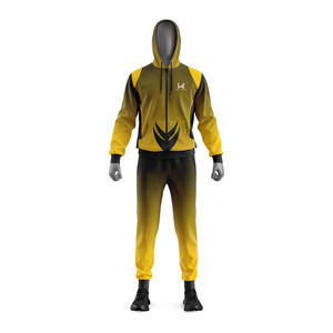 Survêtement sportif d'hiver pour homme W4G, écologique, mi-lourd, à capuche, grande taille, respirant, en coton mélangé, design 2 en 1 - Product Image 4