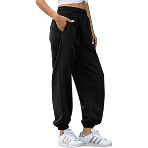 Pantalons de survêtement décontractés pour femmes Taille haute Taille élastique Pantalons de jogging d'entraînement Coupe régulière Pantalons de jogging de course Pantalons de détente actifs - Product Image 3