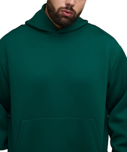 Nouveau design, sweat-shirt en molleton 100% coton, vert uni, hiver, broderie personnalisée, streetwear, haute qualité, écologique, coupe-vent - Product Image 5