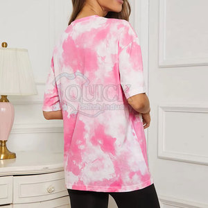 Camisetas con tinte de corbata para mujer, servicio OEM, logotipo y diseño personalizados, verano, transpirables, ecológicas, de alta calidad - Product Image 6