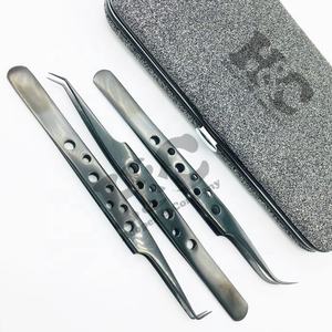 Nouveau Design noir en acier inoxydable Extension de cils pince à épiler ensemble outils de beauté durables pour cils Volume pince à épiler vison - Product Image 2