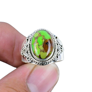 Classical <b>Ring</b> Jewelry For Women Silver Boho Style Jewelry 925 Sterling Silver Turquoise Gemstone Handmade <b>Ring</b> Gift For Wife - Product Image 1