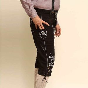 Cultural Pride Unisex Bavarian Classic Suede Lederhosen Outfit con vestidos bordados para Oktoberfest y fiestas de Halloween - Product Image 5