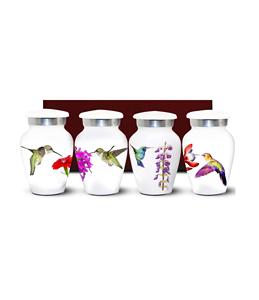 White Hummingbird Urns - Mini White Urns Set of 4 with Premium <b>Box</b> & Bags - Small Keepsake Urns <b>for</b> Human <b>Ashes</b> - Honor Your - Product Image 6