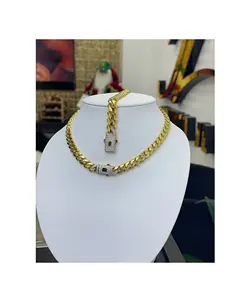 VVS Hip Hop Bling Jewelry 20MM VVS Moissanite Iced Out Cuban Link catena in oro 10K