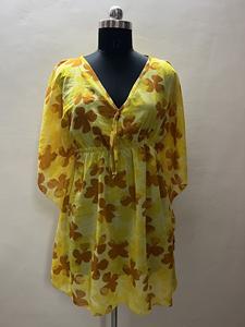 Robe caftan courte pour femmes, imprimée, tenue de bureau décontractée pour le travail, été, plage, vacances, fête, bohème, chemisier - Product Image 4