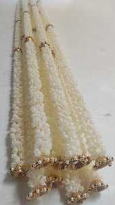 Gorra dorada de jazmín con cadena de perlas de loto, decoración de Pooja, decoración de fondo para Festival de boda, decoración de cenefa de puerta colgante de pared - Product Image 3