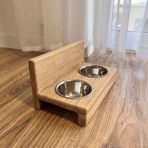 Classic Wooden <b>Cat</b> <b>Bowl</b> <b>Stand</b> | High Quality Craft | Factory Wholesale - Product Image 1