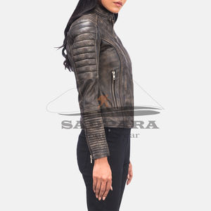 Chaquetas de mujer Piel de oveja genuina Cuero Elegante Ligero Manga completa Logotipo personalizado Ropa de calle Abrigos transpirables - Product Image 3