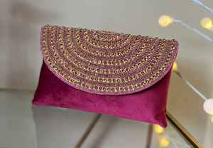 กระเป๋าคลัทช์สำหรับงานแต่งผ้าแคนวาสสไตล์ปักด้วยมือลายดอกไม้สไตล์วินเทจ - Product Image 3