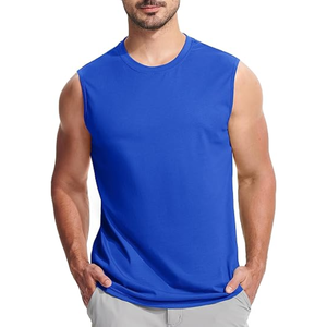 Haute qualité Gym Fitness débardeur hommes et femmes entraînement col rond vêtements sans manches pour la course-en vrac - Product Image 1
