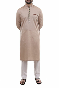Collection de modèles de kurtas et pyjamas respirants pour hommes, shalwar kameez brodés, vente en gros de shalwar kameez - Product Image 6
