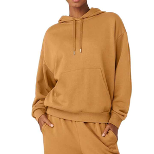 Sweat à capuche en molleton pour femme avec logo imprimé Style sport Sweat à capuche tricoté avec bras tombant pour femme - Product Image 1