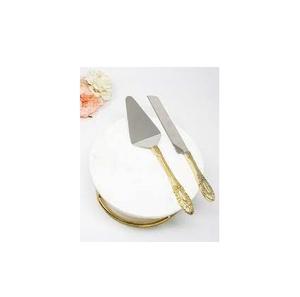 Cuchillo y servidor de pastel de latón Producto más vendido Herramientas de pastel de tamaño personalizado Juego de cuchillo y servidor de pastel de latón para bodas - Product Image 3