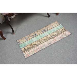 Tapis moderne en laine tissée à plat jaune de 1.4x2,9 pieds Tapis patchwork turcs pour les décorations de salon avec support en latex - Product Image 2