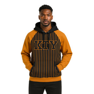 Sudadera con Capucha Bordada Alpha APA, Negra Premium y Dorado Antiguo, Mangas Raglán, Diseño de Rayas, Ropa de Fraternidad Griega, Divine Nine HBCU - Product Image 1