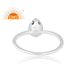 แหวนพลอยอิโอไลต์ธรรมชาติทำจากเงินสเตอลิง925ออกแบบได้ตามที่ต้องการเหมาะสำหรับเป็นของขวัญสำหรับผู้หญิง - Product Image 2